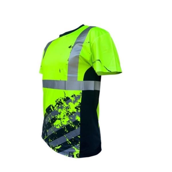 SafetyShirtz American Grit Yellow/Green Class 2 Type-R Reflective Safety Short Sleeve Shirt - Image 2