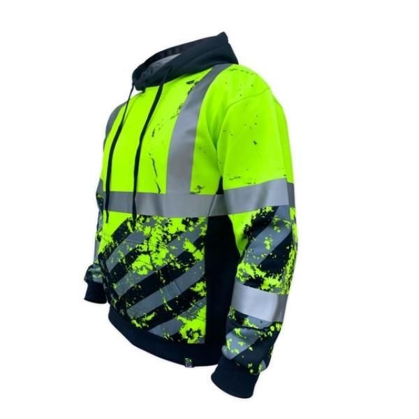 SafetyShirtz American Grit Yellow/Green Class 3 Type-R Safety Hoodie - Image 2
