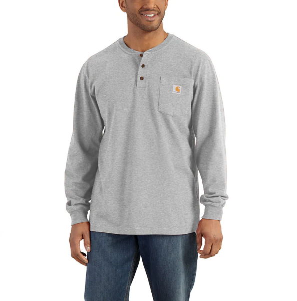 Carhartt Loose Fit Heavyweight Long-Sleeve Pocket Henley T-Shirt - Image 3