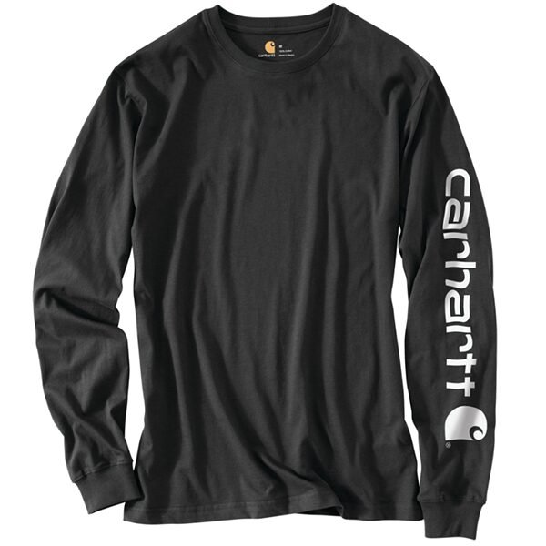 Carhartt Loose Fit Heavyweight Long-Sleeve Logo Sleeve Graphic T-Shirt - Image 6