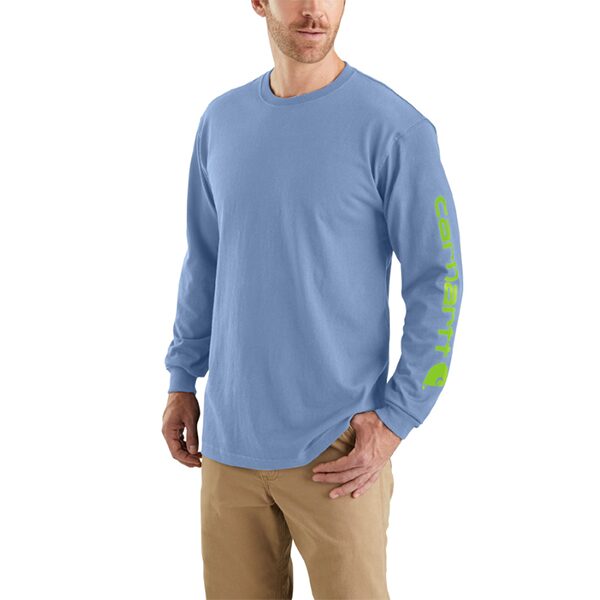 Carhartt Loose Fit Heavyweight Long-Sleeve Logo Sleeve Graphic T-Shirt - Image 4