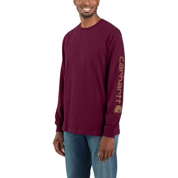 Carhartt Loose Fit Heavyweight Long-Sleeve Logo Sleeve Graphic T-Shirt - Image 7