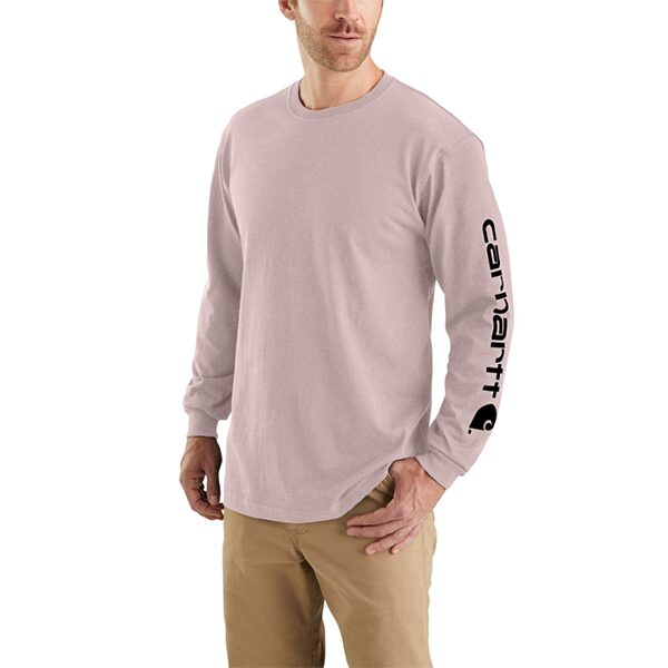 Carhartt Loose Fit Heavyweight Long-Sleeve Logo Sleeve Graphic T-Shirt - Image 10