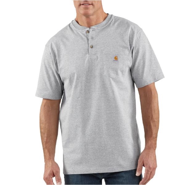 Carhartt Loose Fit Heavyweight Short-Sleeve Pocket Henley T-Shirt - Image 3