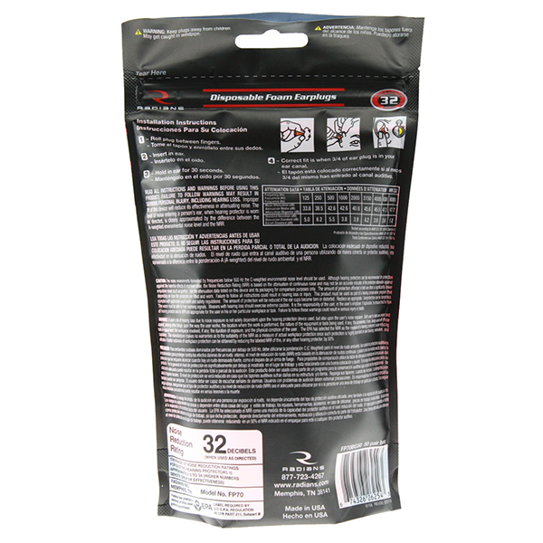 Radians Resistor® 32 Disposable Foam Earplug Products - Image 2