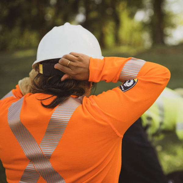 DragonWear Women's FR Pro Dry® Long Sleeve Hi-Vis Orange Shirt - Image 6