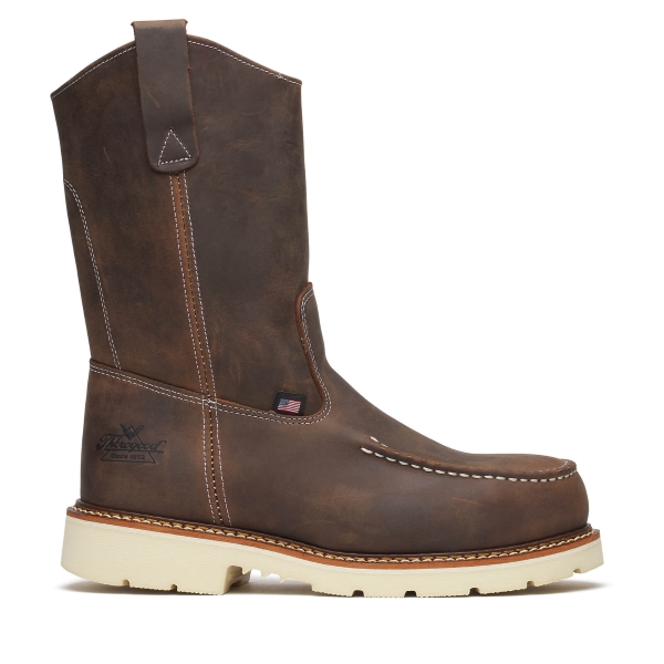 Thorogood American Heritage - 11" Trail Crazy Horse Safety Toe - Moc Toe Pull-on Wellington - Image 2