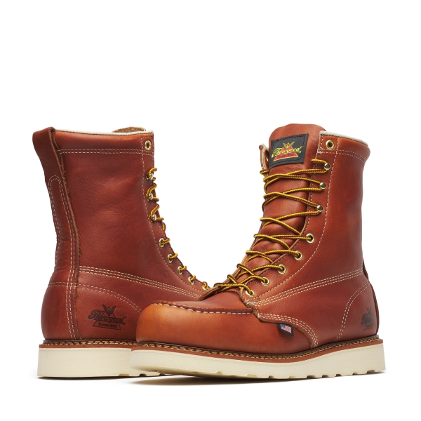 Thorogood American Heritage - 8" Tobacco Safety Toe - Moc Toe MAXWear Wedge - Image 3