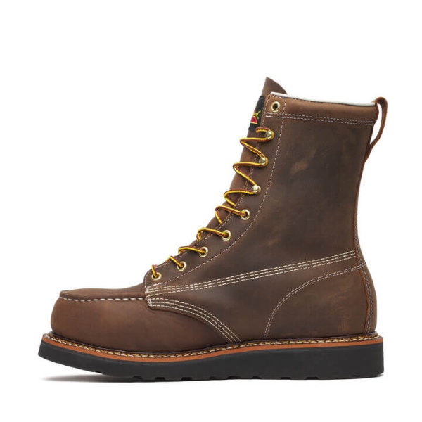 Thorogood American Heritage - 8" Trail Crazy Horse Black Heel Safety Toe - Moc Toe MAXWear Wedge - Image 4