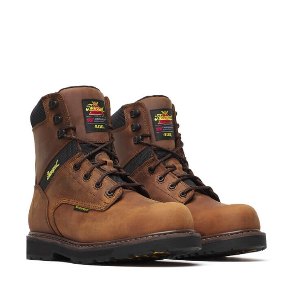 Thorogood Jobsite Series - 8" Crazy Horse Waterproof + Insulated Safety Toe