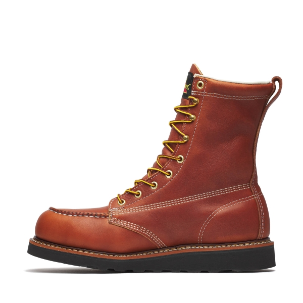 Thorogood American Heritage - 8" Tobacco Steel Moc Toe Black Wedge - Image 4