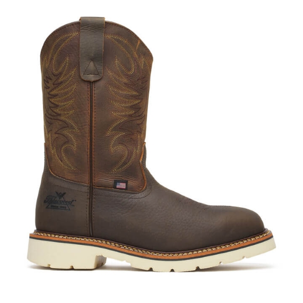 Thorogood Square Toe Wellington - Pebble Bottom/Crazy Horse Upper - 11" Safety Toe - Image 2