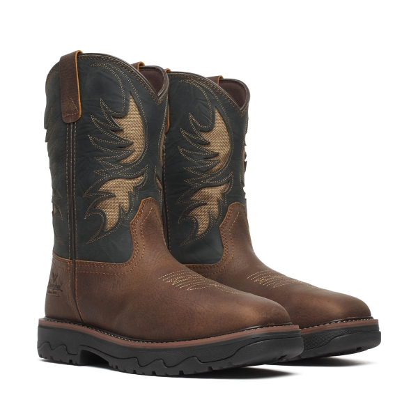 Thorogood Buffalo Ridge - 11" Brown/Cobalt Nano Square Toe