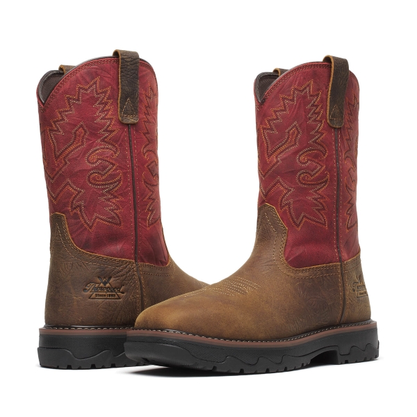 Thorogood Buffalo Ridge - Waterpoof 11" Brown/Scarlet Nano Square Toe - Image 3