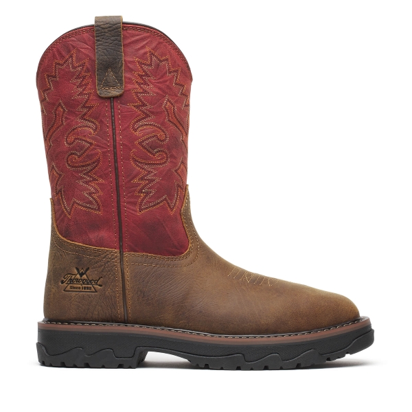 Thorogood Buffalo Ridge - Waterpoof 11" Brown/Scarlet Nano Square Toe - Image 2