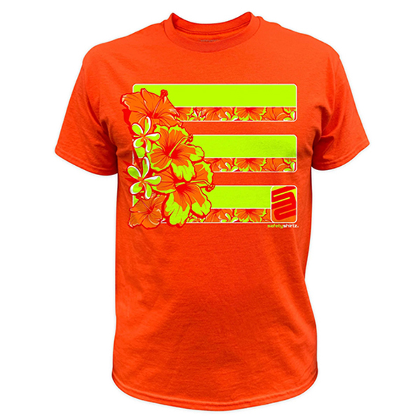 SafetyShirtz Tropic Heat Hi-Vis Safety Stripe Tee - Yellow/Orange