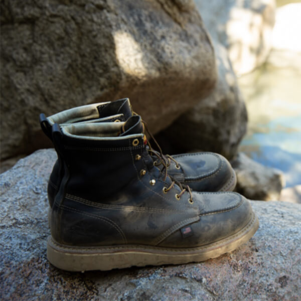 Thorogood American Heritage - 6" Black Safety Toe - Moc Toe MAXWear Wedge - Image 8