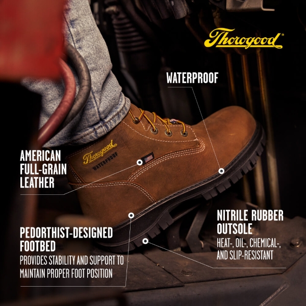 Thorogood Genesis Series - 6" Chestnut - Waterproof - Image 8