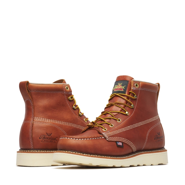 Thorogood American Heritage - 6" Tobacco Moc Toe - MAXWear Wedge - Image 3